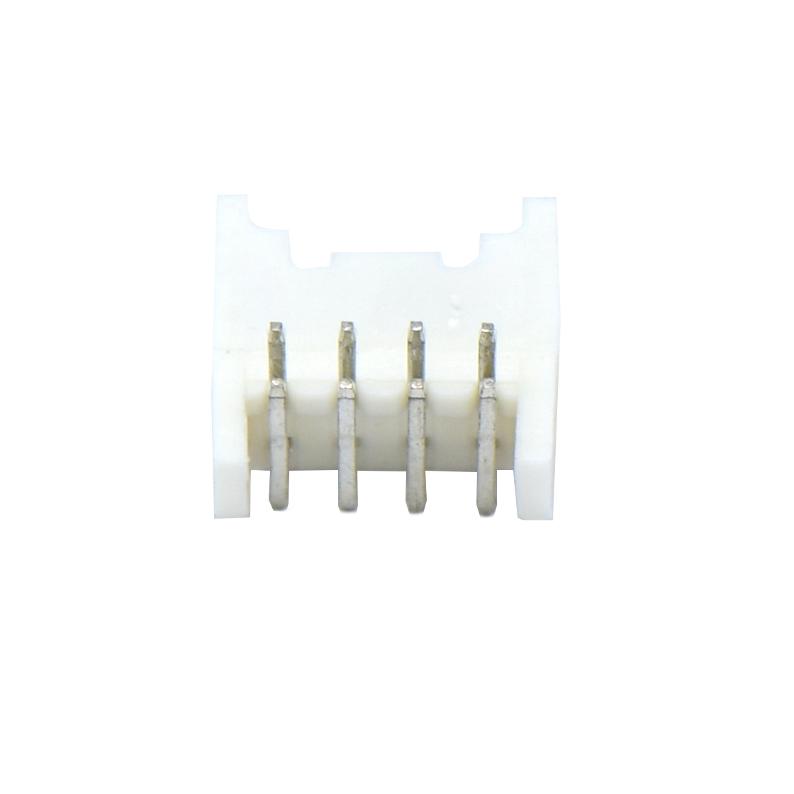Pitch 2.00mm 90°双排卧插带扣带定位墙 Wafer无卤 2x4pin 白色 镀亮锡
