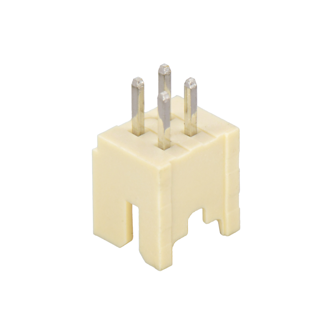 Pitch 2.0mm 180°双排DIP型 Wafer 2x2pin 米黄色 镀亮锡