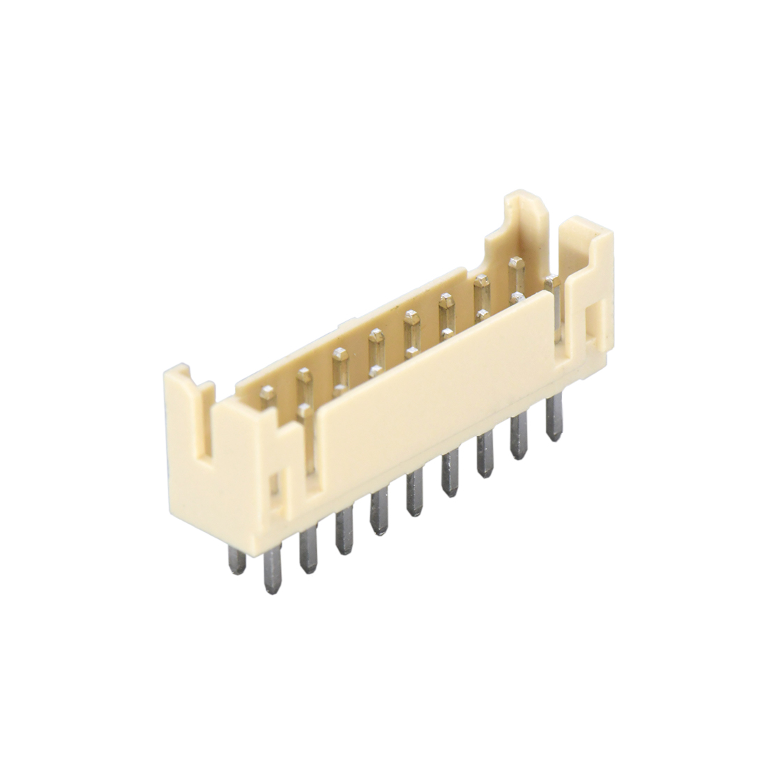 Pitch 2.0mm 180°双排DIP型 Wafer 2x9pin 米黄色 镀亮锡