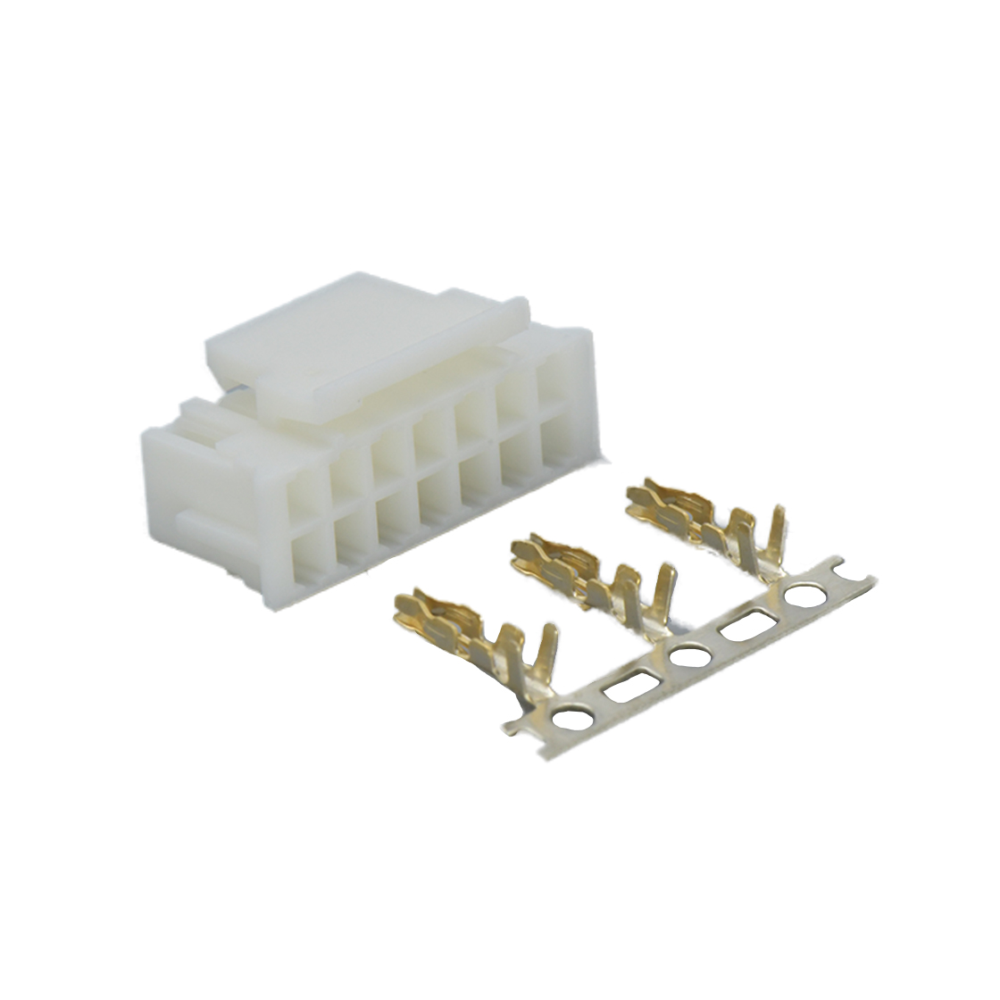 Pitch 2.00mm 双排带扣 Housing 无卤 2x7pin 白色