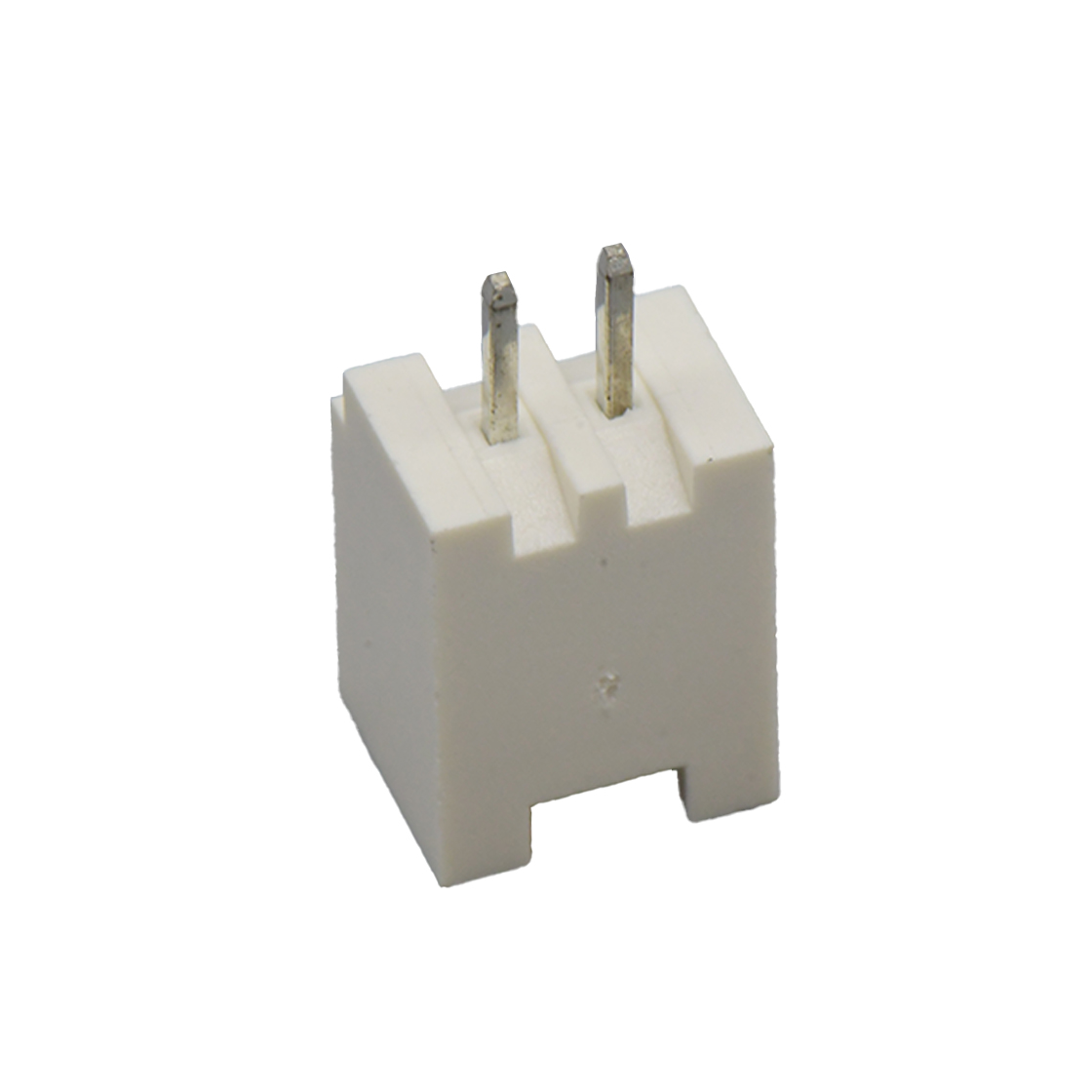 Pitch 2.00mm 180°单排立插 Wafer PA66 2pin PA66高温料米黄色 镀亮锡