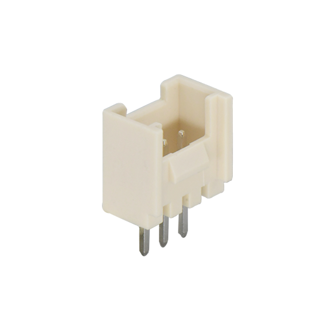 Pitch 2.00mm 180°单排立插 Wafer PA66 3pin 本色 镀亮锡