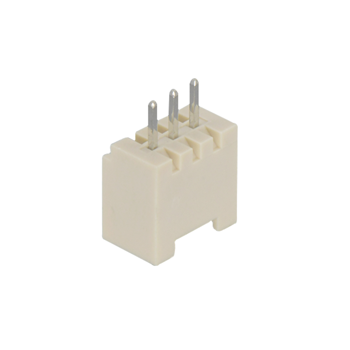 Pitch 2.00mm 180°单排立插 Wafer PA66 3pin 本色 镀亮锡