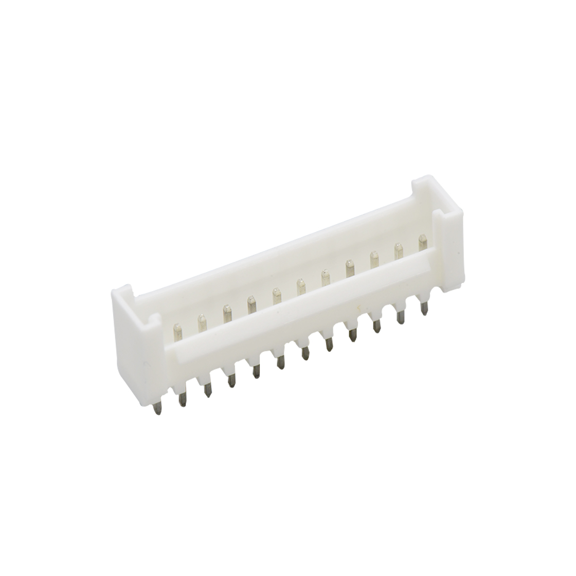 Pitch 2.00mm 180°单排立插 Wafer PA66 12pin 本色 镀亮锡