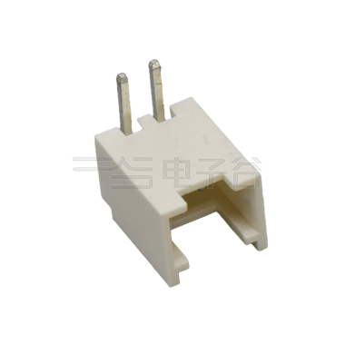 Pitch 2.00mm 90°单排卧插 Wafer PA66 2pin 米黄色高温料 镀亮锡