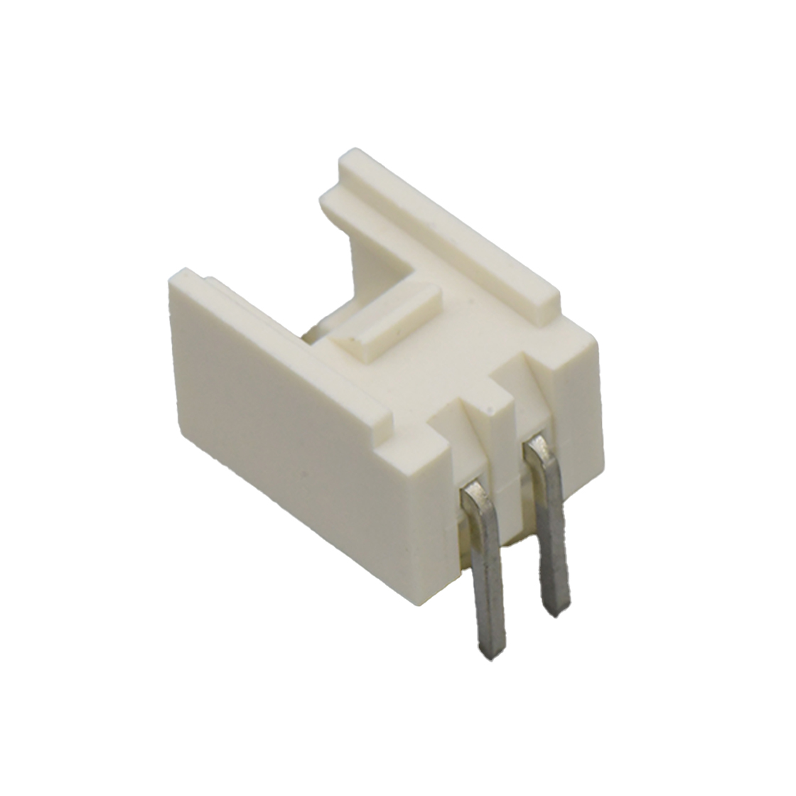 Pitch 2.00mm 90°单排卧插 Wafer PA66 2pin 米黄色高温料 镀亮锡