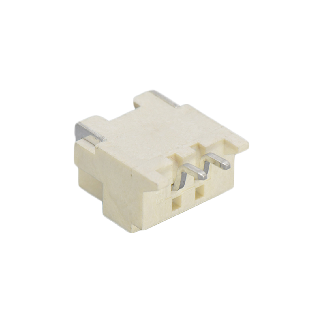 Pitch 2.0mm 90°单排卧贴 Wafer LCP 2pin 米黄色 镀亮锡