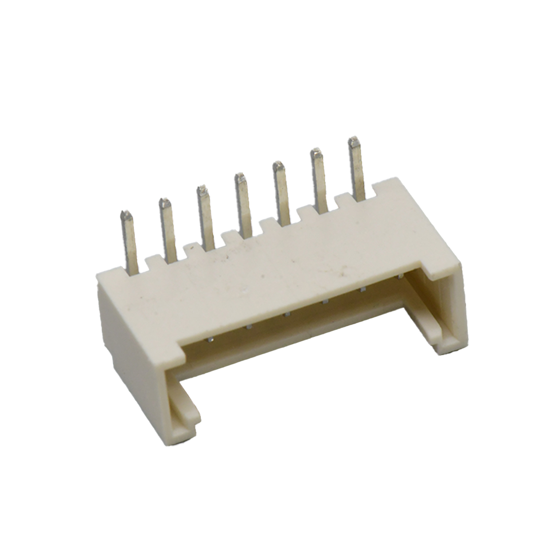 Pitch 2.00mm 90°单排卧插 Wafer PA66 7pin 米黄色高温料 镀亮锡