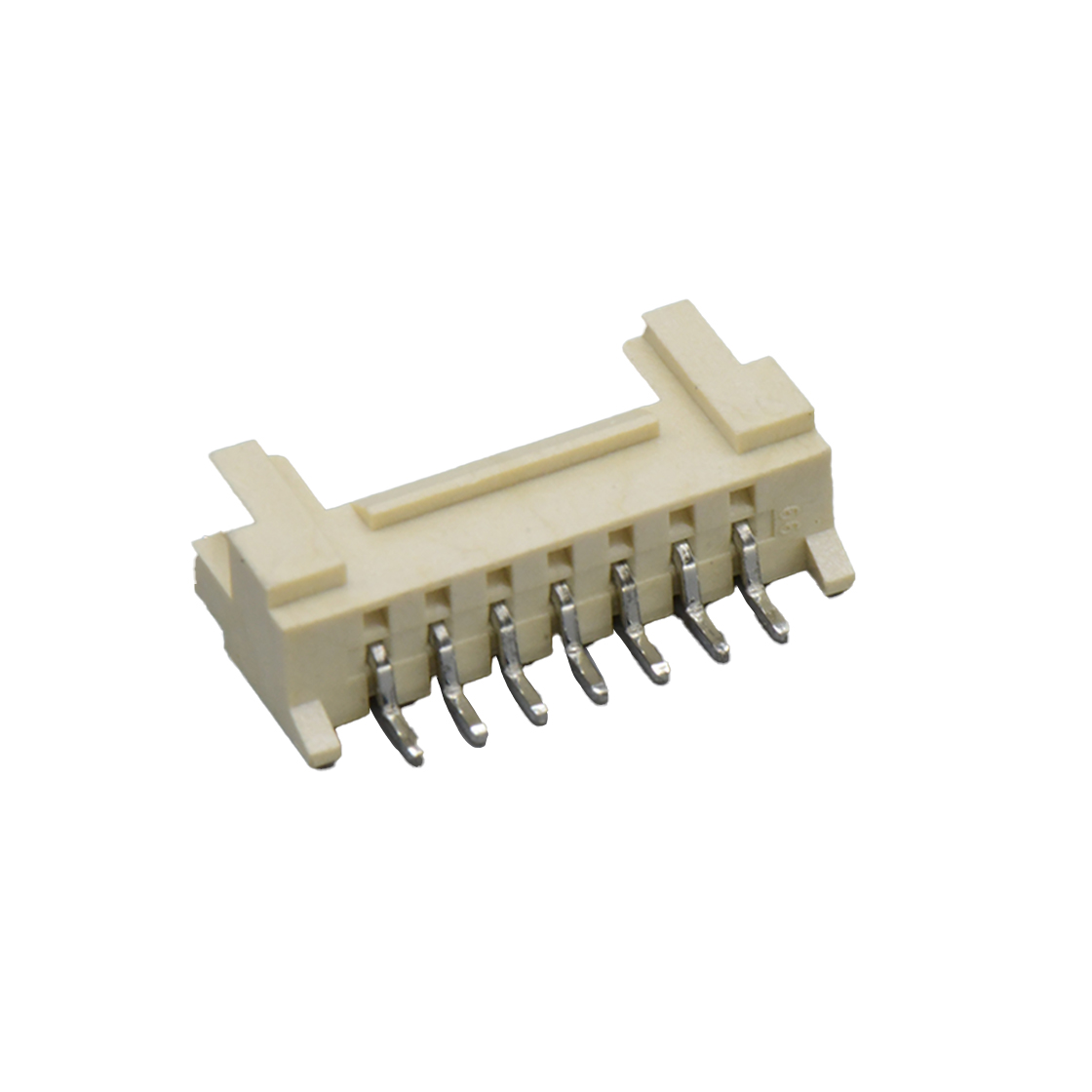 Pitch 2.0mm 90°单排卧贴 Wafer LCP 7pin 米黄色 镀亮锡