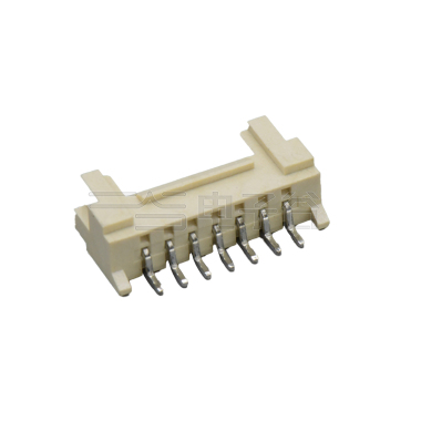Pitch 2.0mm 90°单排卧贴 Wafer LCP 7pin 米黄色 镀亮锡