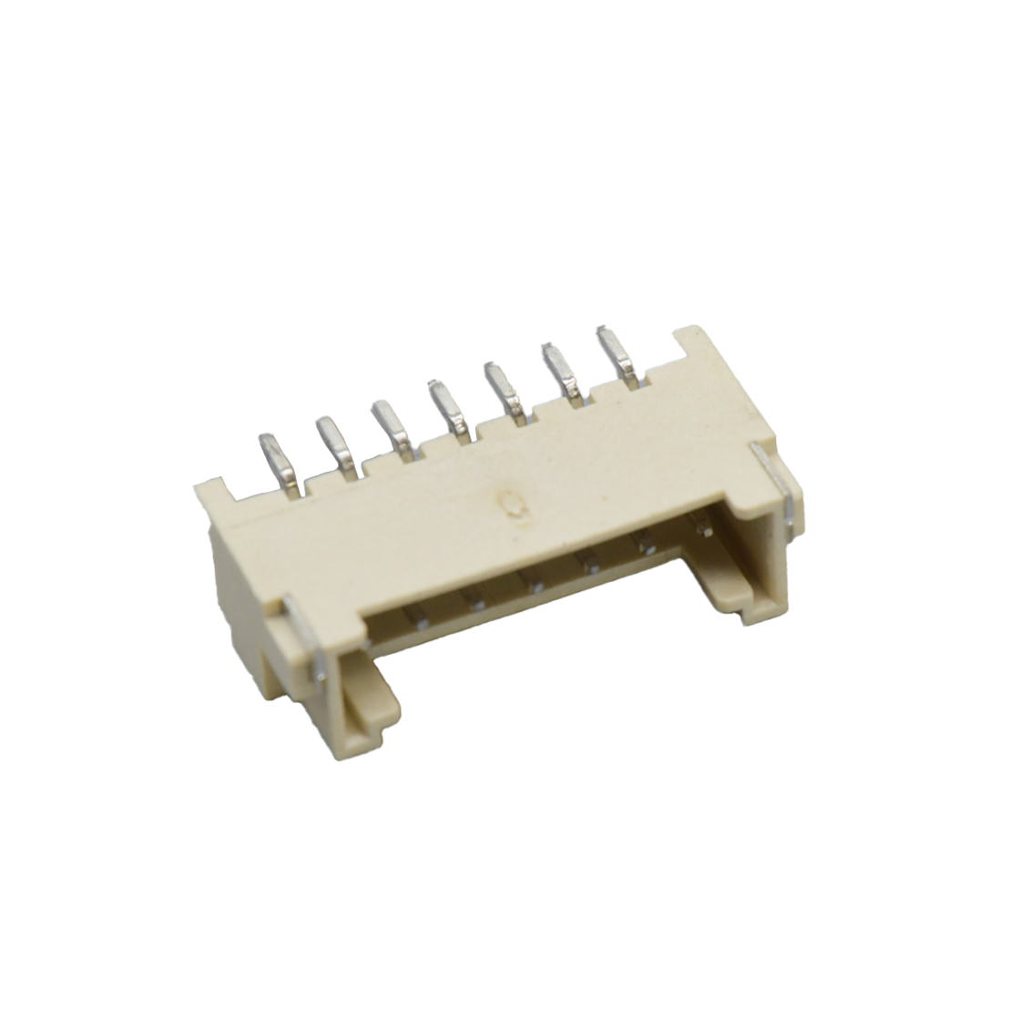 Pitch 2.0mm 90°单排卧贴 Wafer LCP 7pin 米黄色 镀亮锡