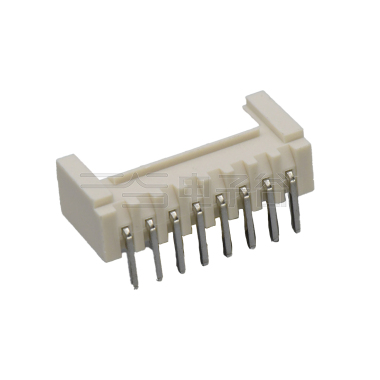 Pitch 2.00mm 90°单排卧插 Wafer PA66 8pin 米黄色高温料 镀亮锡
