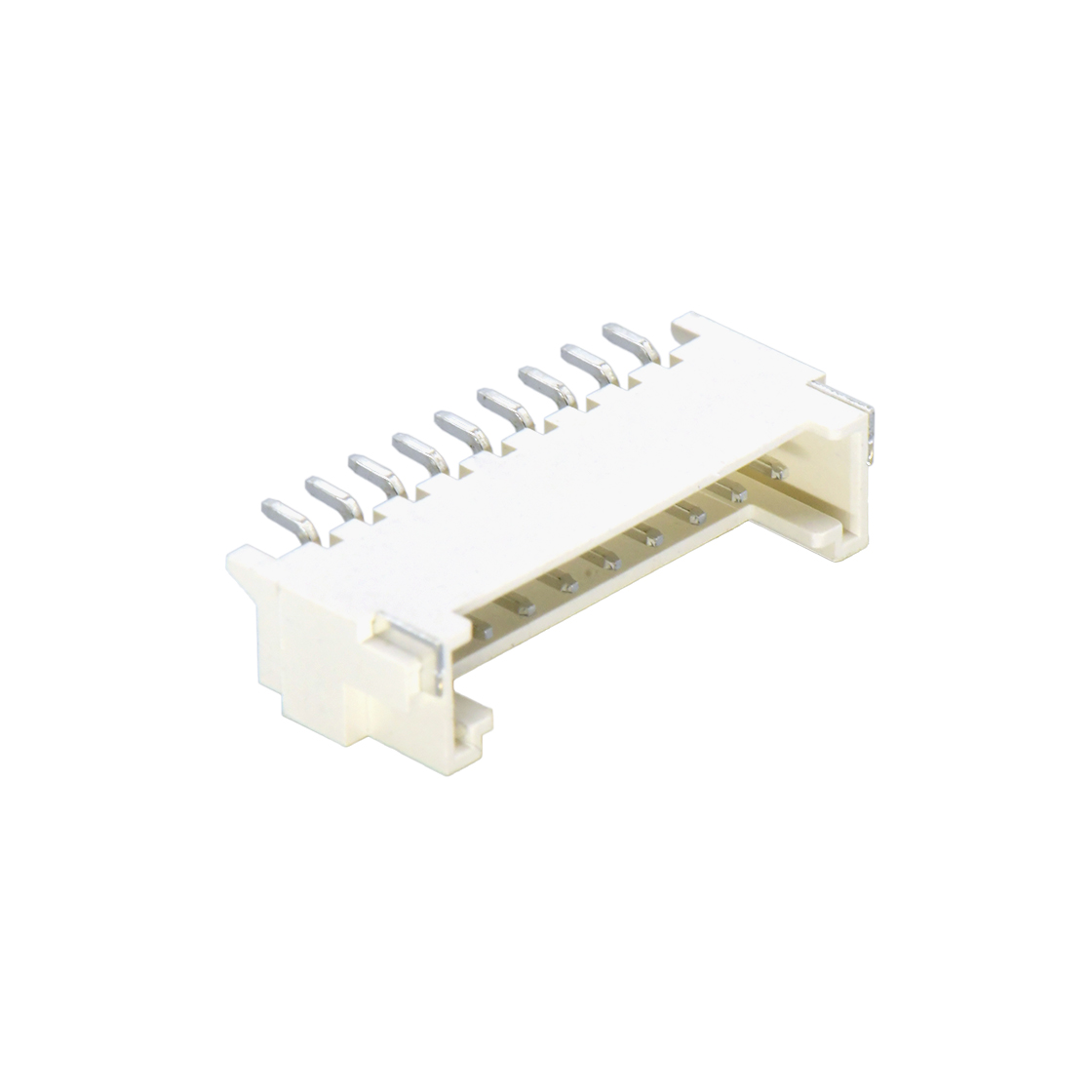 Pitch 2.0mm 90°单排卧贴 Wafer LCP 9pin 米黄色 镀亮锡