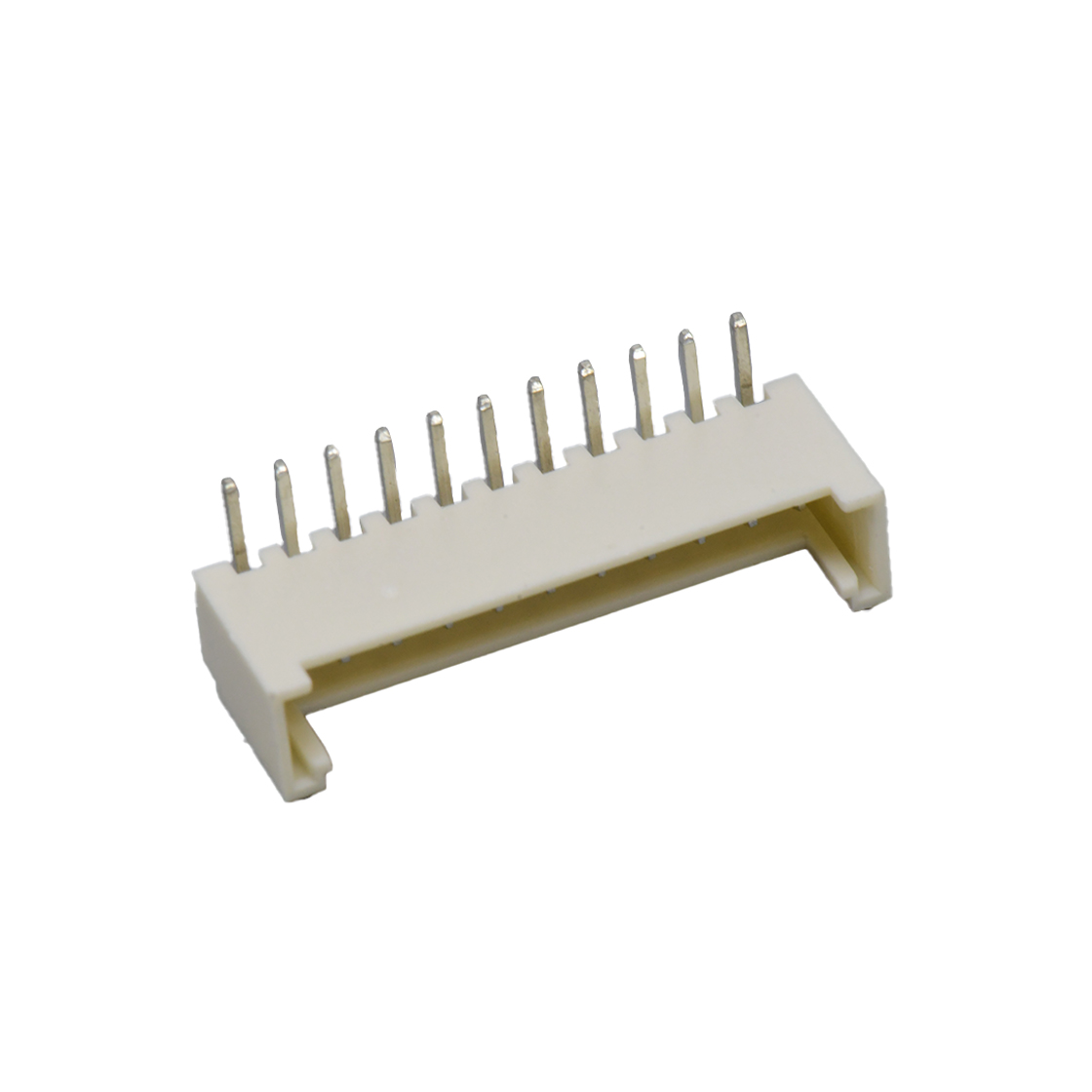 Pitch 2.00mm 90°单排卧插 Wafer PA66 11pin 米黄色高温料 镀亮锡