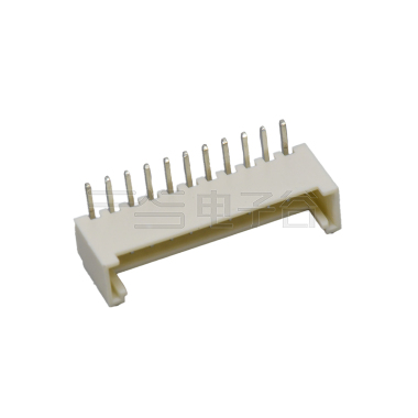 Pitch 2.00mm 90°单排卧插 Wafer PA66 11pin 米黄色高温料 镀亮锡