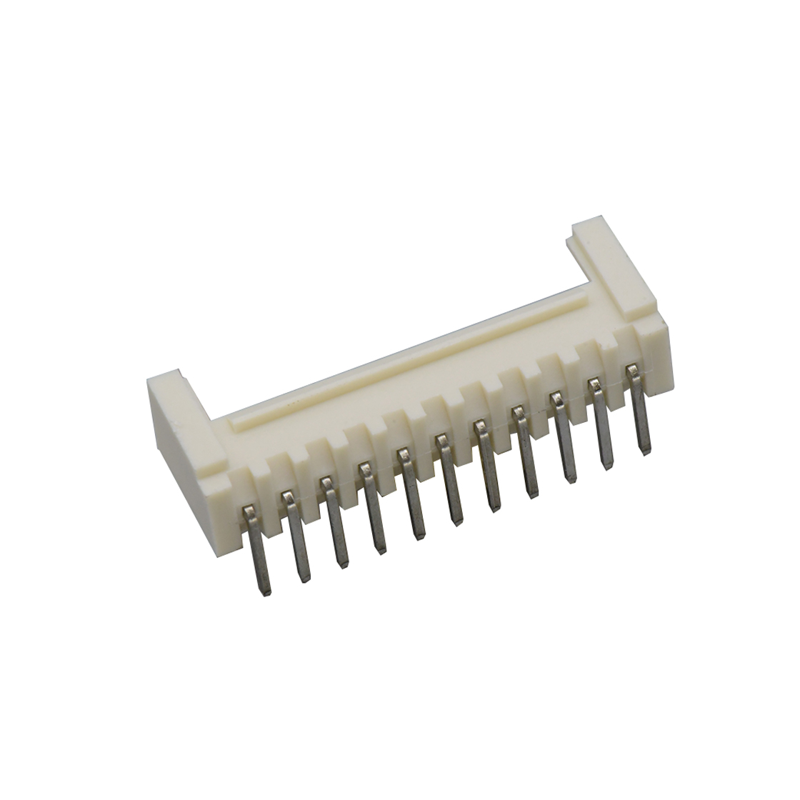 Pitch 2.00mm 90°单排卧插 Wafer PA66 11pin 米黄色高温料 镀亮锡