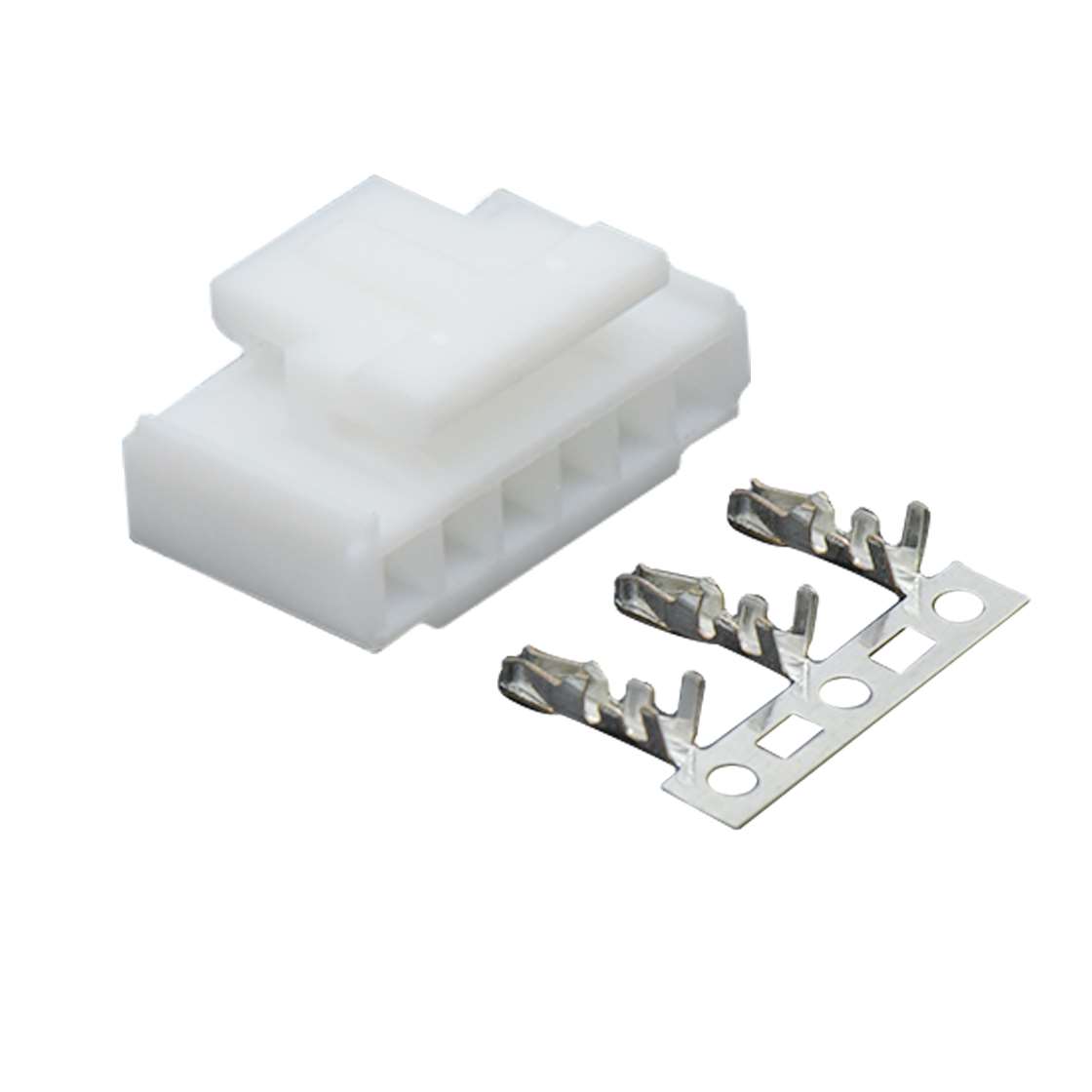 Pitch 2.00mm 单排带扣 housing 6Pin PA66无卤 白色