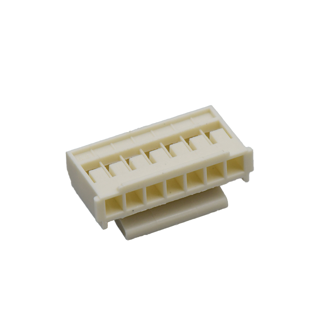 Pitch 2.00mm 单排带扣 Housing PA66 高温料 米黄色 7pin 米黄色