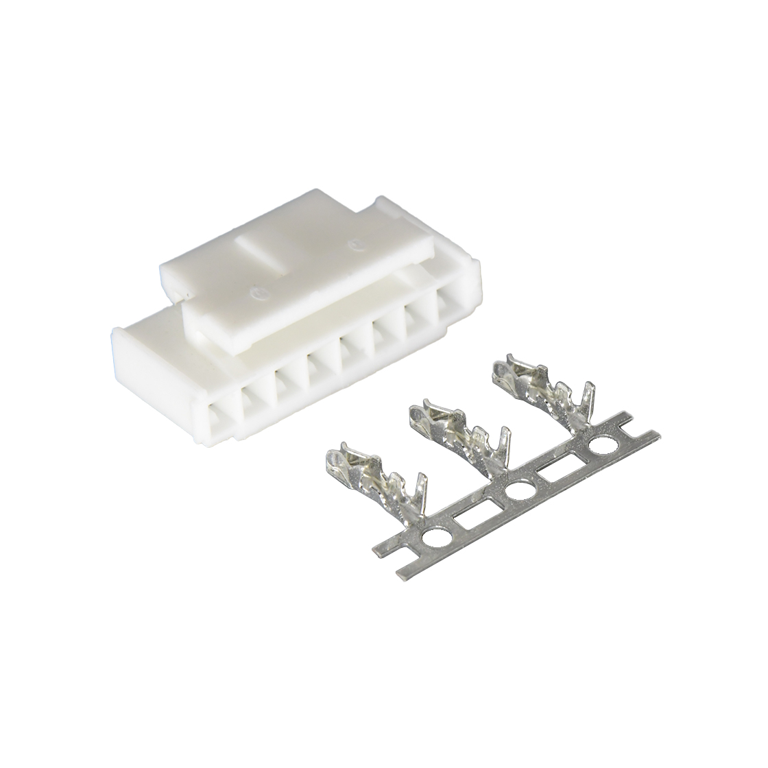 Pitch 2.00mm 单排带扣 housing 8Pin PA66无卤 白色