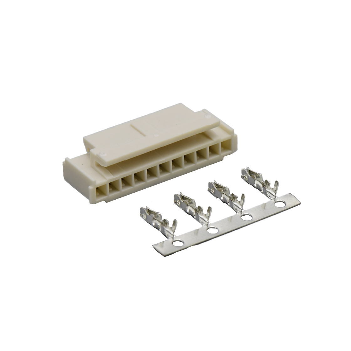 Pitch 2.00mm 单排带扣 Housing PA66 高温料 米黄色 11pin 米黄色