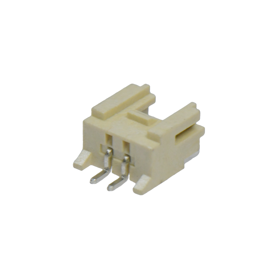 Pitch 2.0mm 90°单排卧贴 Wafer LCP 2pin 米黄色 镀亮锡 载带16mm宽