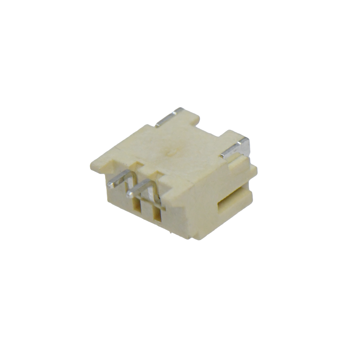 Pitch 2.0mm 90°单排卧贴 Wafer LCP 2pin 米黄色 镀亮锡 载带16mm宽