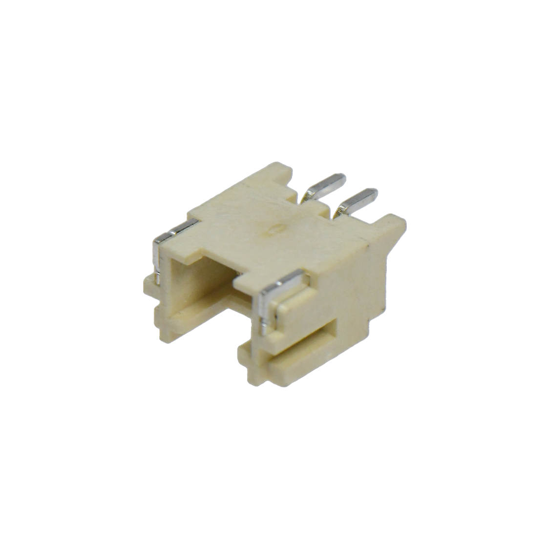 Pitch 2.0mm 90°单排卧贴 Wafer LCP 2pin 米黄色 镀亮锡 载带16mm宽