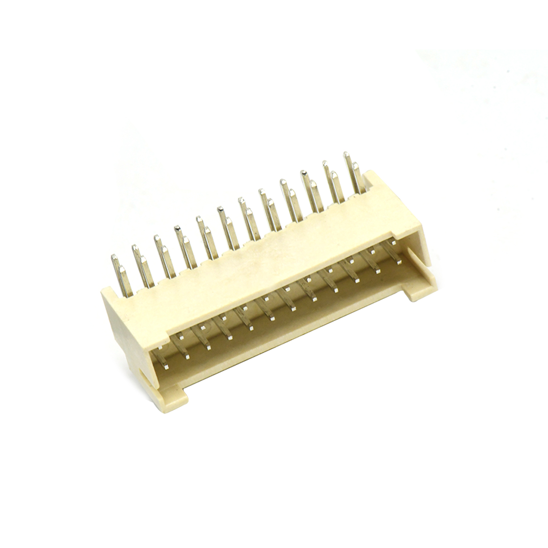 Pitch 2.0mm 90° 双排带定位弯针 Wafer 2X12Pin 本色 镀亮锡