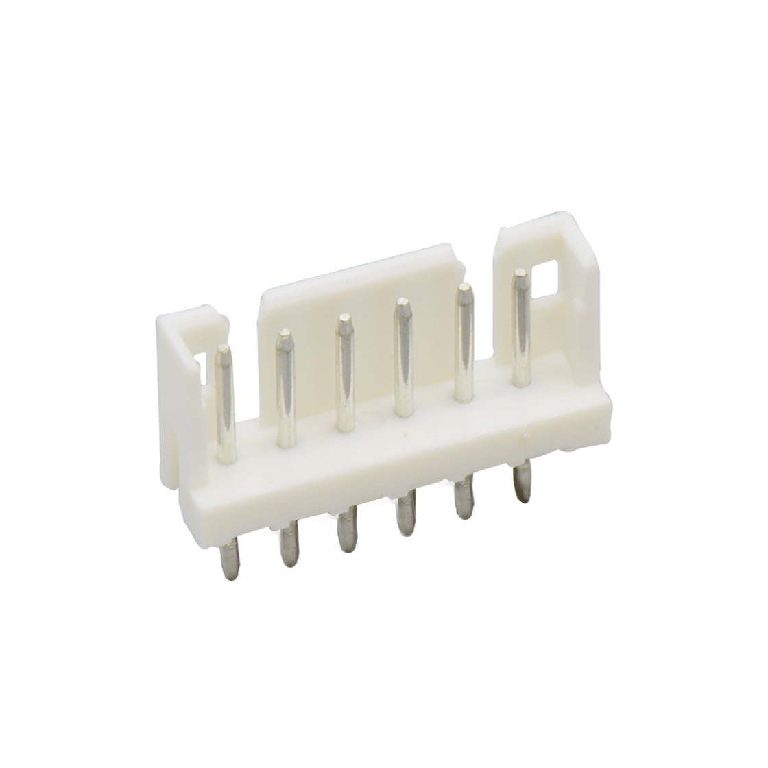 Pitch 2.00mm 180° 单排立插打外K Wafer 6pin 本色 镀亮锡