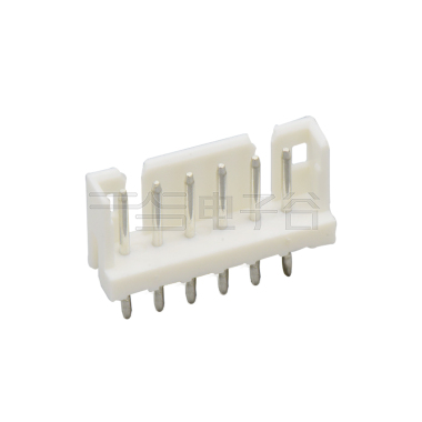 Pitch 2.00mm 180° 单排立插打外K Wafer 6pin 本色 镀亮锡