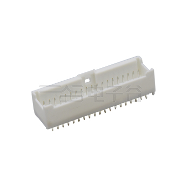 Pitch 2.0mm 180°双排立插带柱带扣 Wafer 2X19pin 白色 镀亮锡
