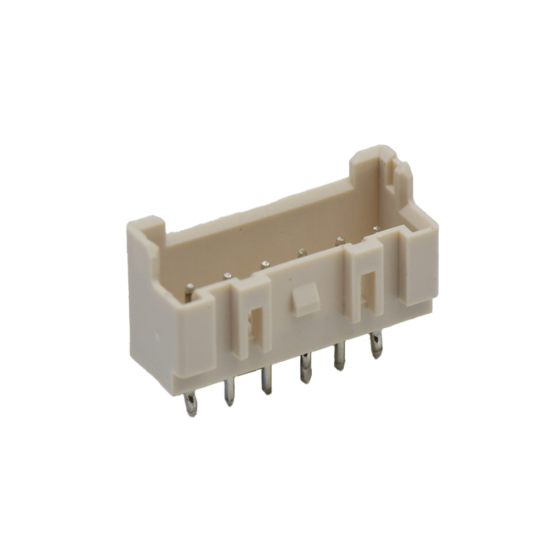 Pitch 2.50mm 单排 Wafer 打K 无柱 6Pin 本色 PA66,UL94V-0