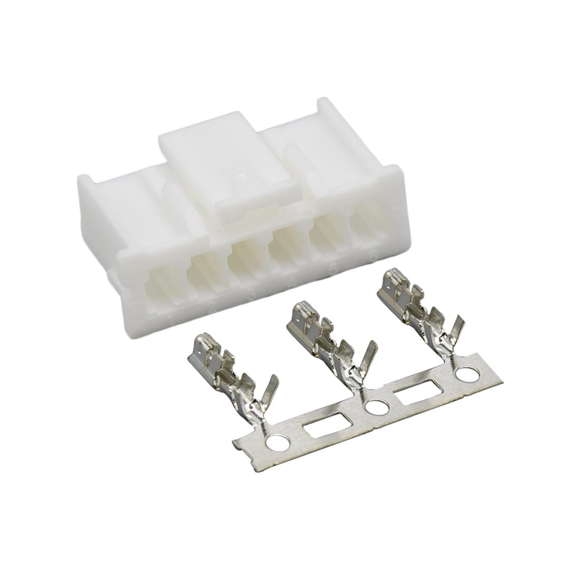 Pitch 2.50mm Male Housing 6Pin 白色 PA66,UL94V-0