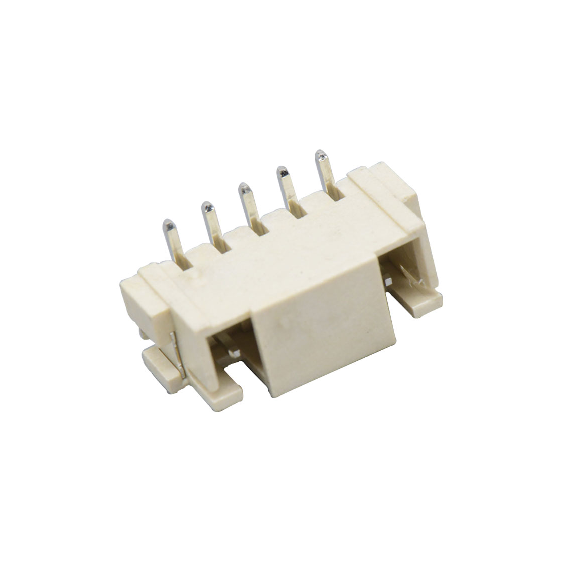 Pitch2.50mm 180°单排立贴 无卤Wafer 5Pin 本色 镀亮锡