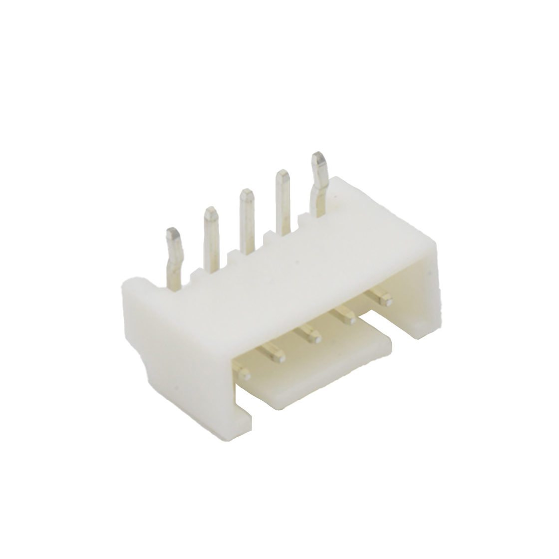 Pitch 2.50mm 90°单排带DIP型带定位 Wafer 5Pin 白色 镀亮锡