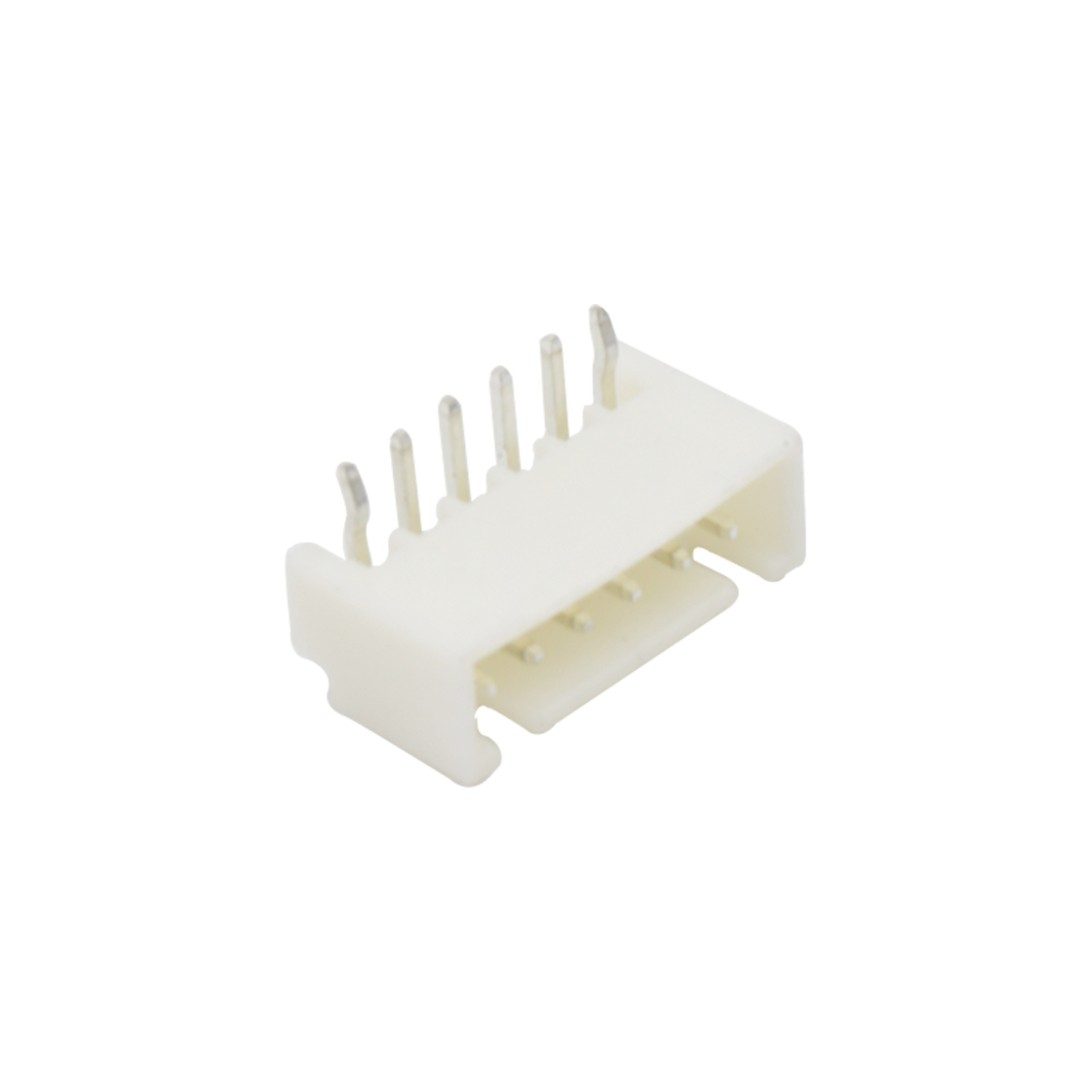 Pitch 2.50mm 90°单排带DIP型带定位 Wafer 6Pin 白色 镀亮锡