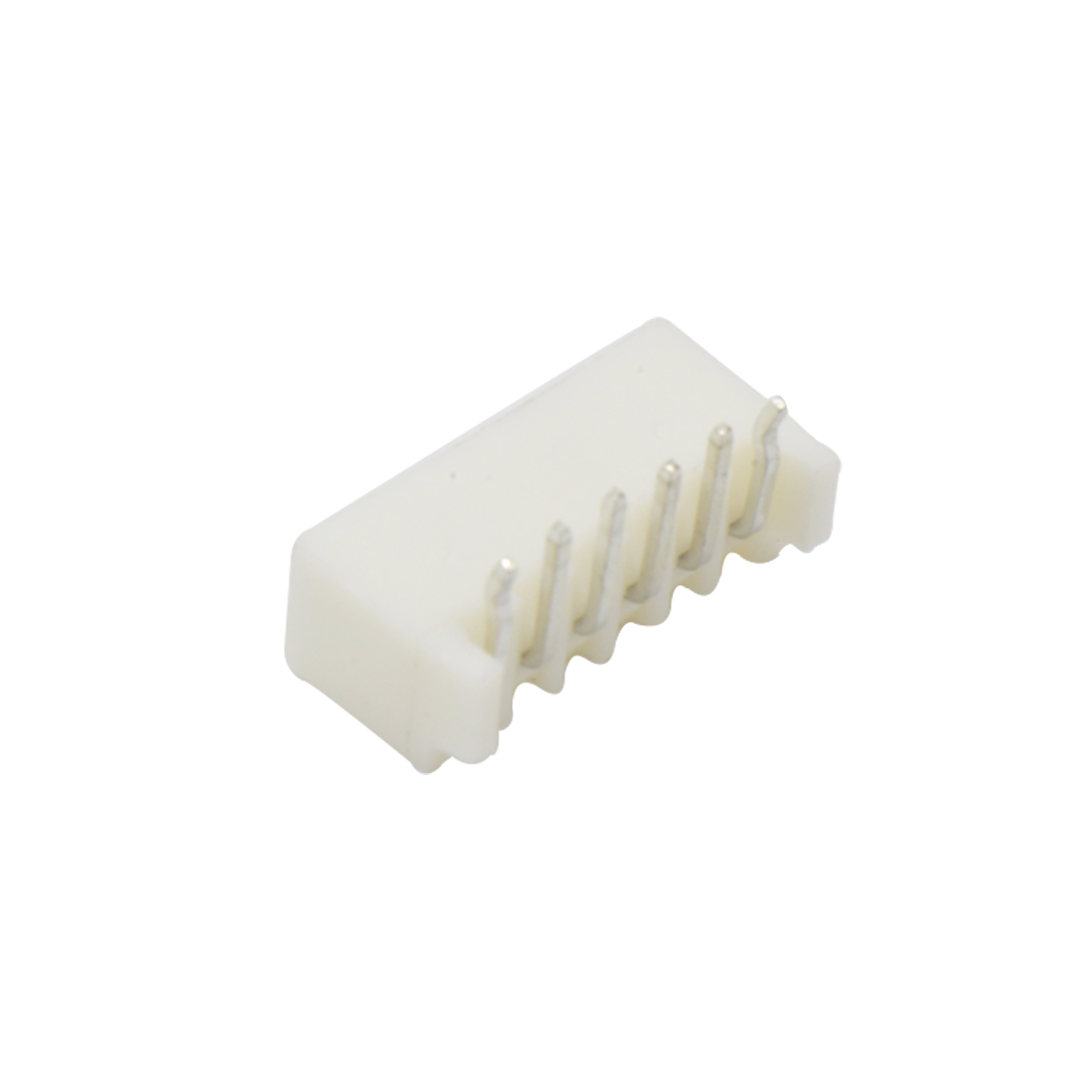 Pitch 2.50mm 90°单排带DIP型带定位 Wafer 6Pin 白色 镀亮锡