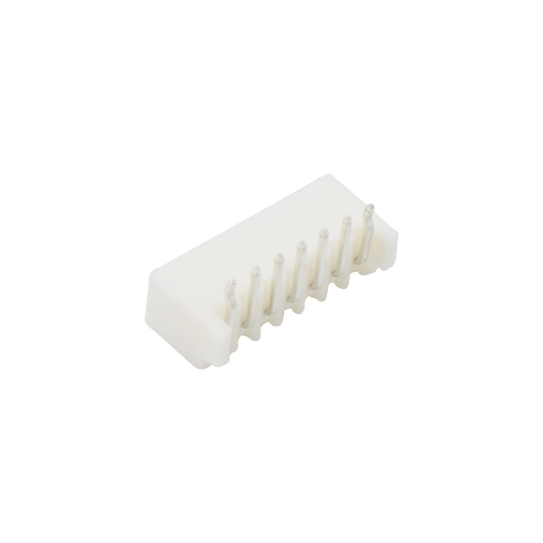 Pitch 2.50mm 90°单排带DIP型带定位 Wafer 7Pin 白色 镀亮锡