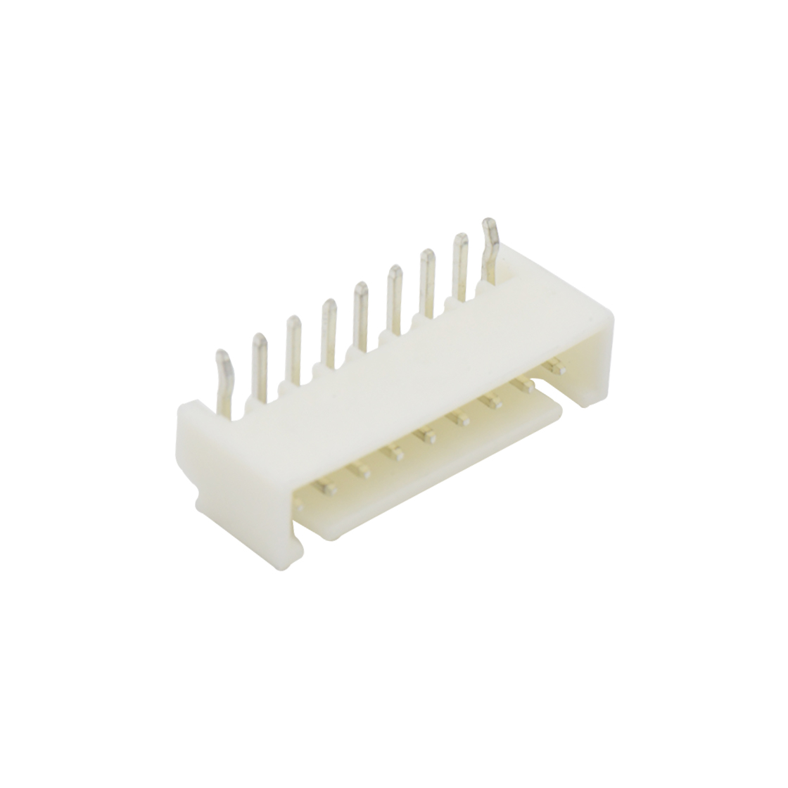 Pitch 2.50mm 90°单排带DIP型带定位 Wafer 9Pin 白色 镀亮锡