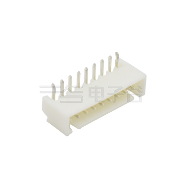 Pitch 2.50mm 90°单排带DIP型带定位 Wafer 9Pin 白色 镀亮锡