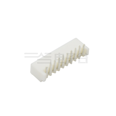Pitch 2.50mm 90°单排带DIP型带定位 Wafer 10Pin 白色 镀亮锡