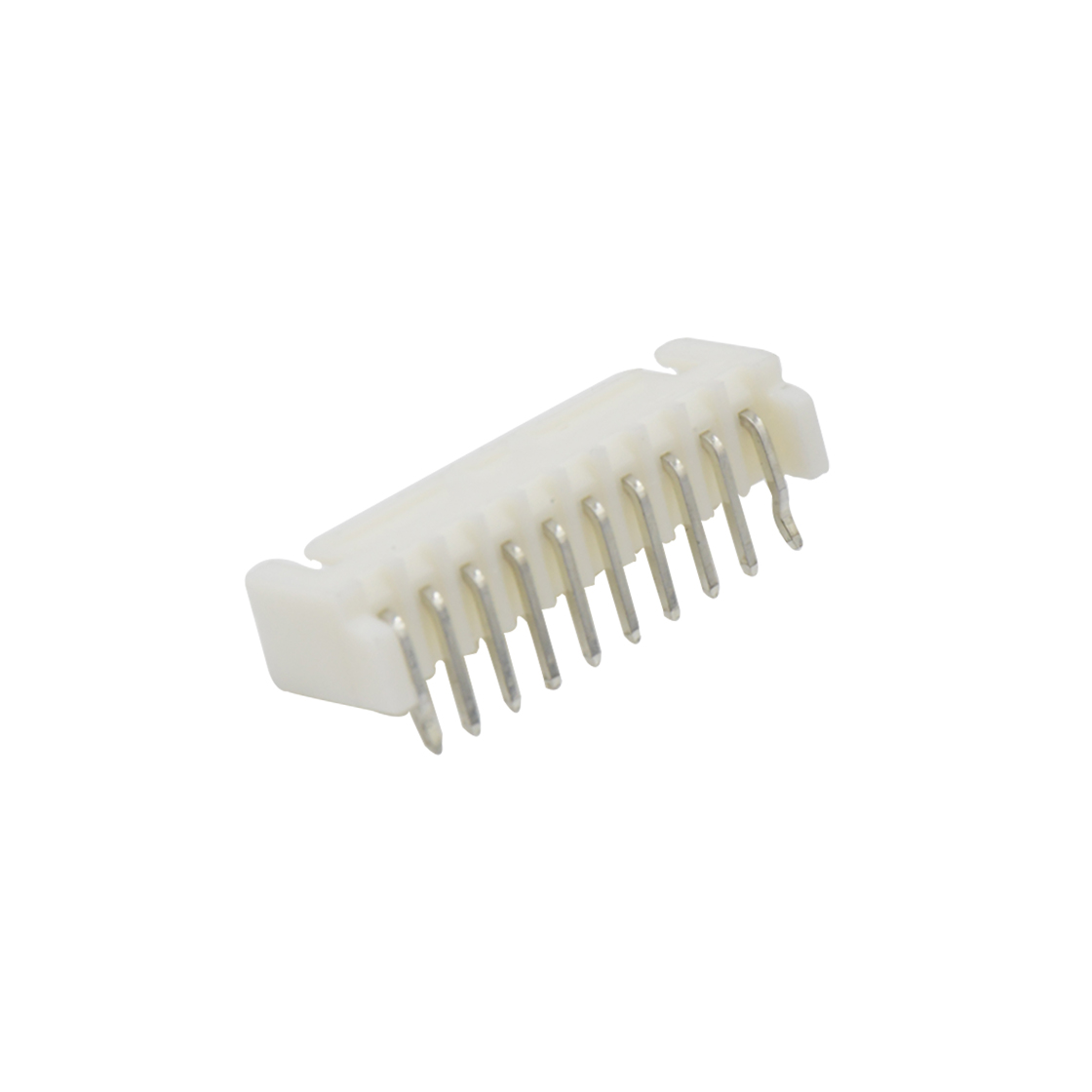 Pitch 2.50mm 90°单排带DIP型带定位 Wafer 10Pin 白色 镀亮锡