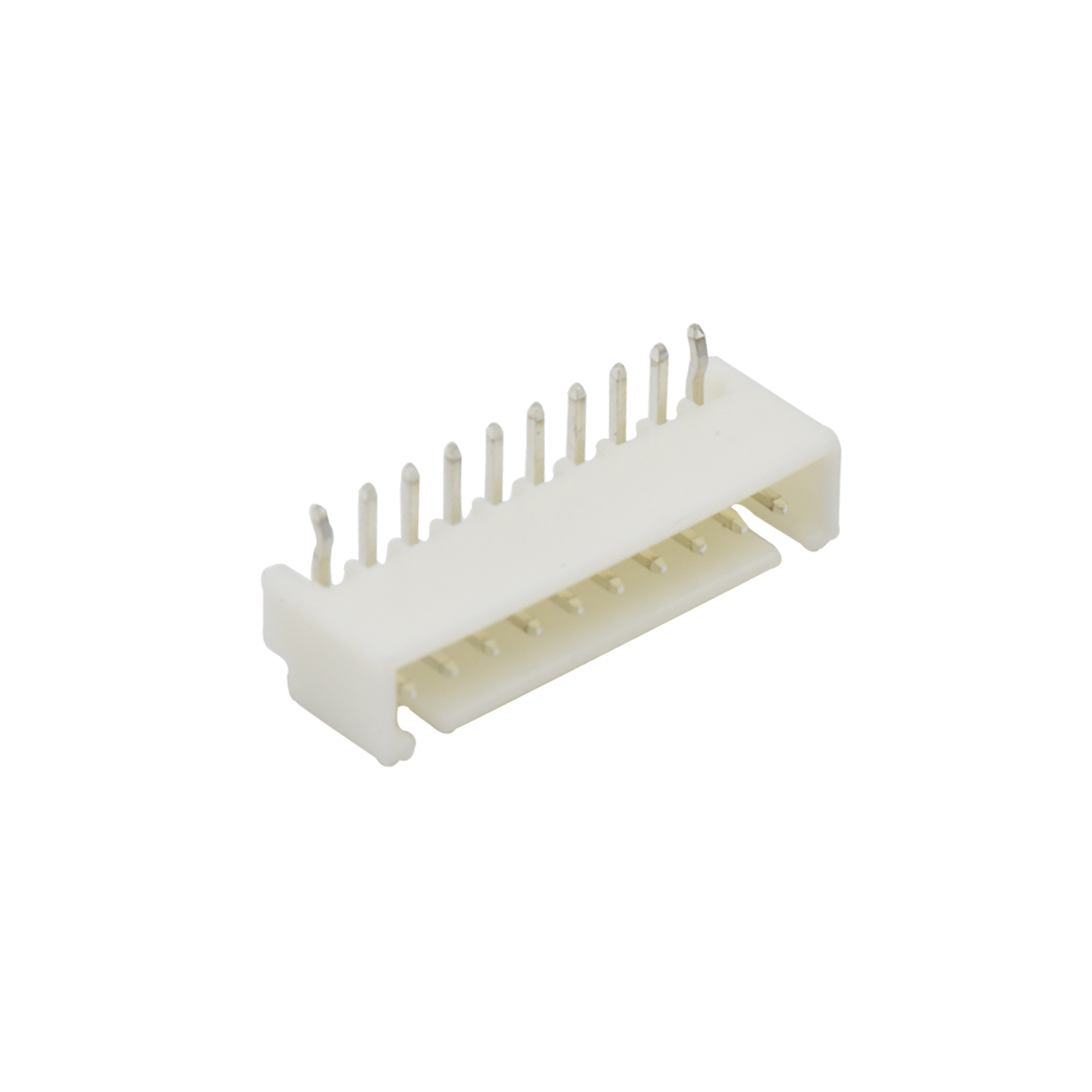 Pitch 2.50mm 90°单排带DIP型带定位 Wafer 10Pin 白色 镀亮锡