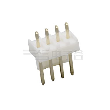 Pitch 2.54mm 单排180°立插半靠背 Wafer 4pin 本色 镀全金G/F
