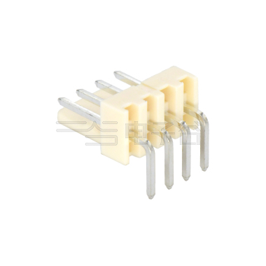 Pitch 2.54mm 单排90°卧插全靠背高弯 Wafer 4pin 本色 镀亮锡