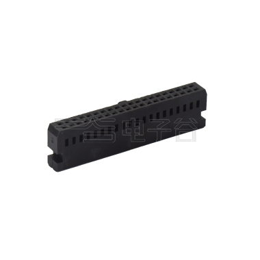 Pitch 2.54mm 两侧带凹槽 中间带凸 Housing无LOGO 2X20P 黑色 PBT，UL94V-0