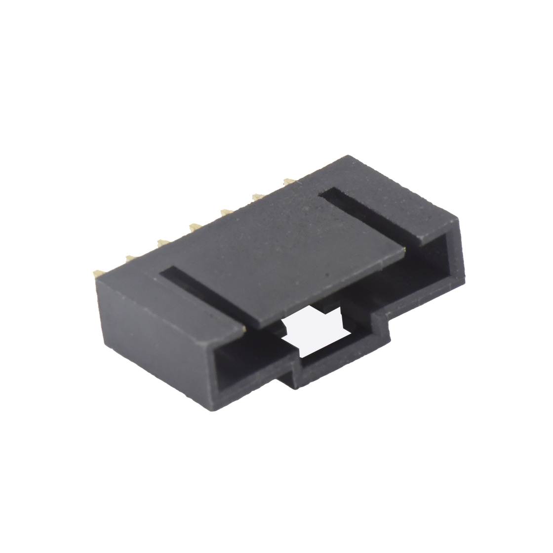 Pitch 2.54mm 180°DIP 立插带扣 Wafer PA66 7Pin 黑色 镀全金Gold Flash