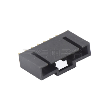 Pitch 2.54mm 180°DIP 立插带扣 Wafer PA66 7Pin 黑色 镀全金Gold Flash