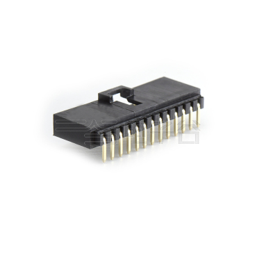 Pitch 2.54mm 90°DIP 卧插带扣 Wafer PA66 13Pin 黑色 镀全金Gold Flash