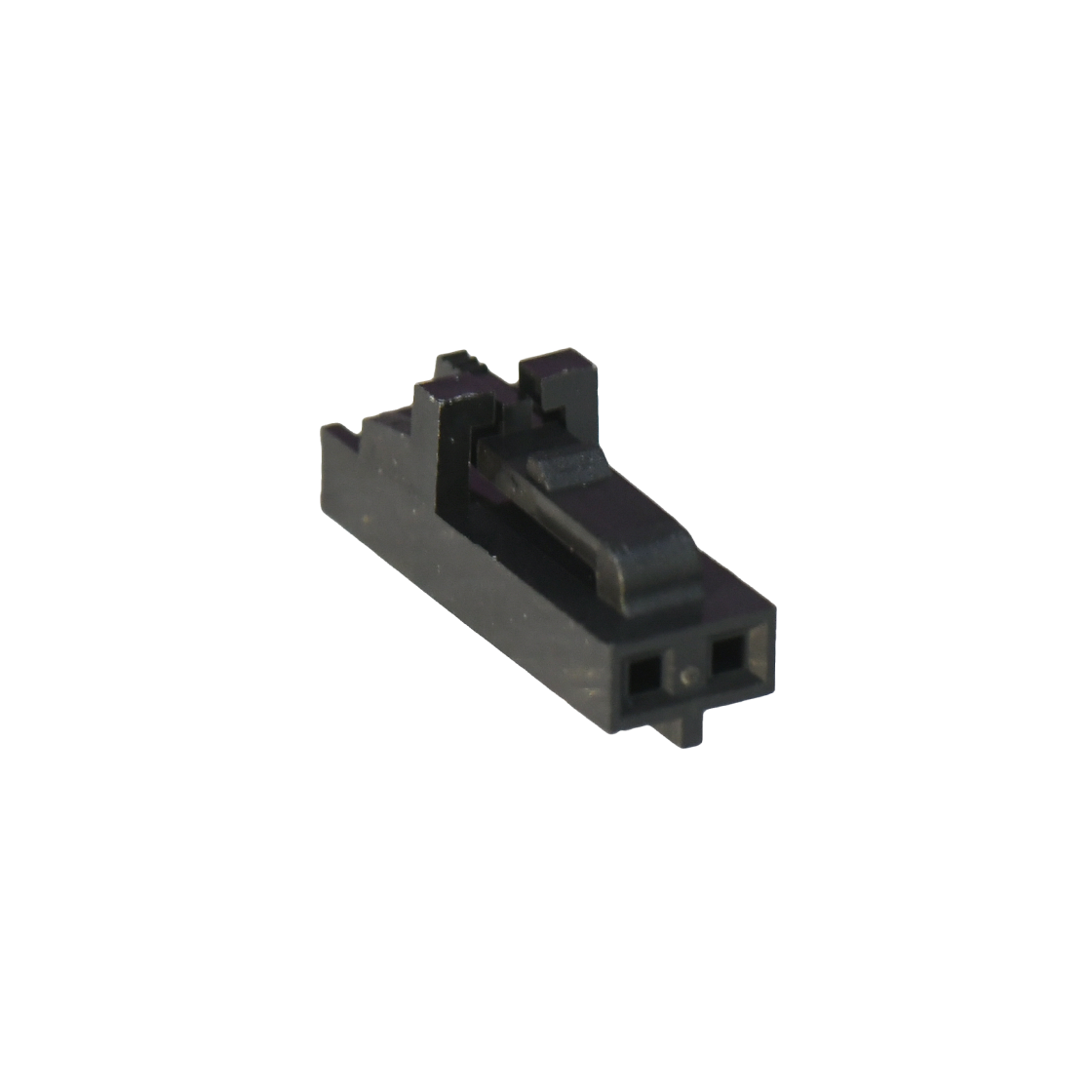 Pitch 2.54mm 单排带扣公胶壳 PA66无卤 2Pin 黑色